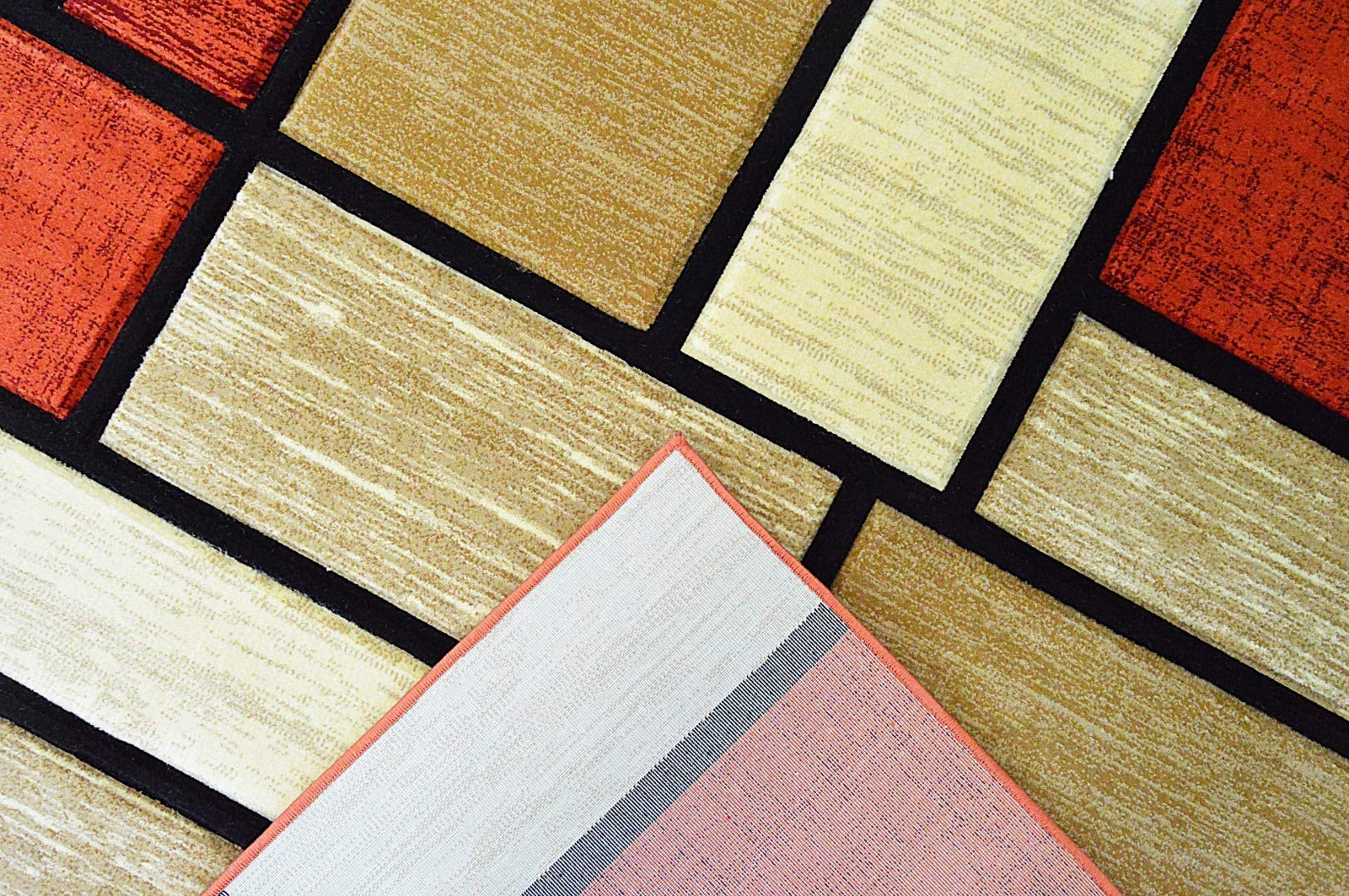 Premium Carved Modern Contemporary Abstract Rug 3995 Orange 2’7”x4′