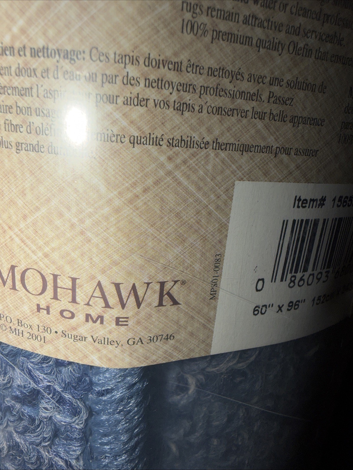 Mohawk Home Charleston Floor Rug 60″x96″ Blue & Cream LARGE NIP READ DESCRIPTION