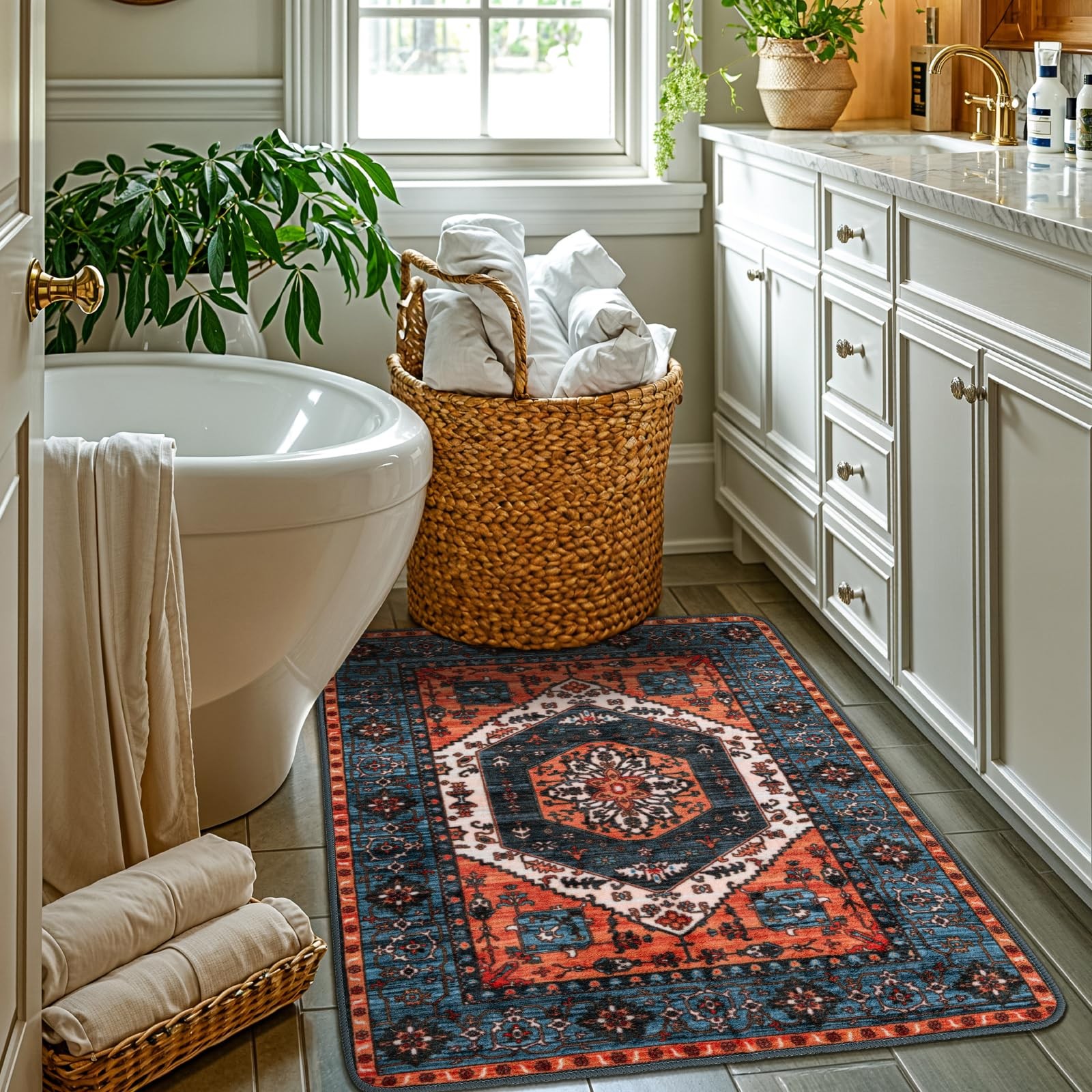 LBRO2M Rug for Entryway Indoor 2X3 Washable Rug Boho Design Door Carpet Throw…