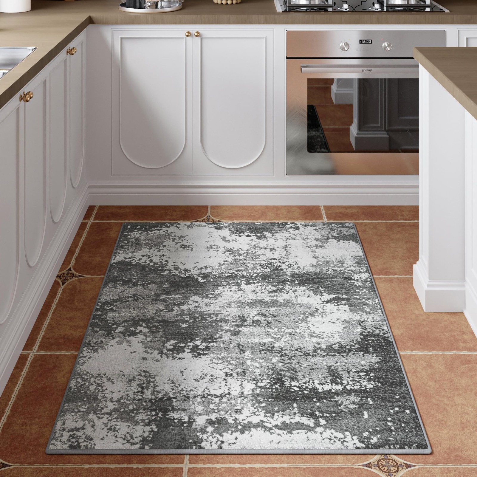 Entryway Rug 3×5 Grey Washable Door Mat Indoor Entrance 36×60