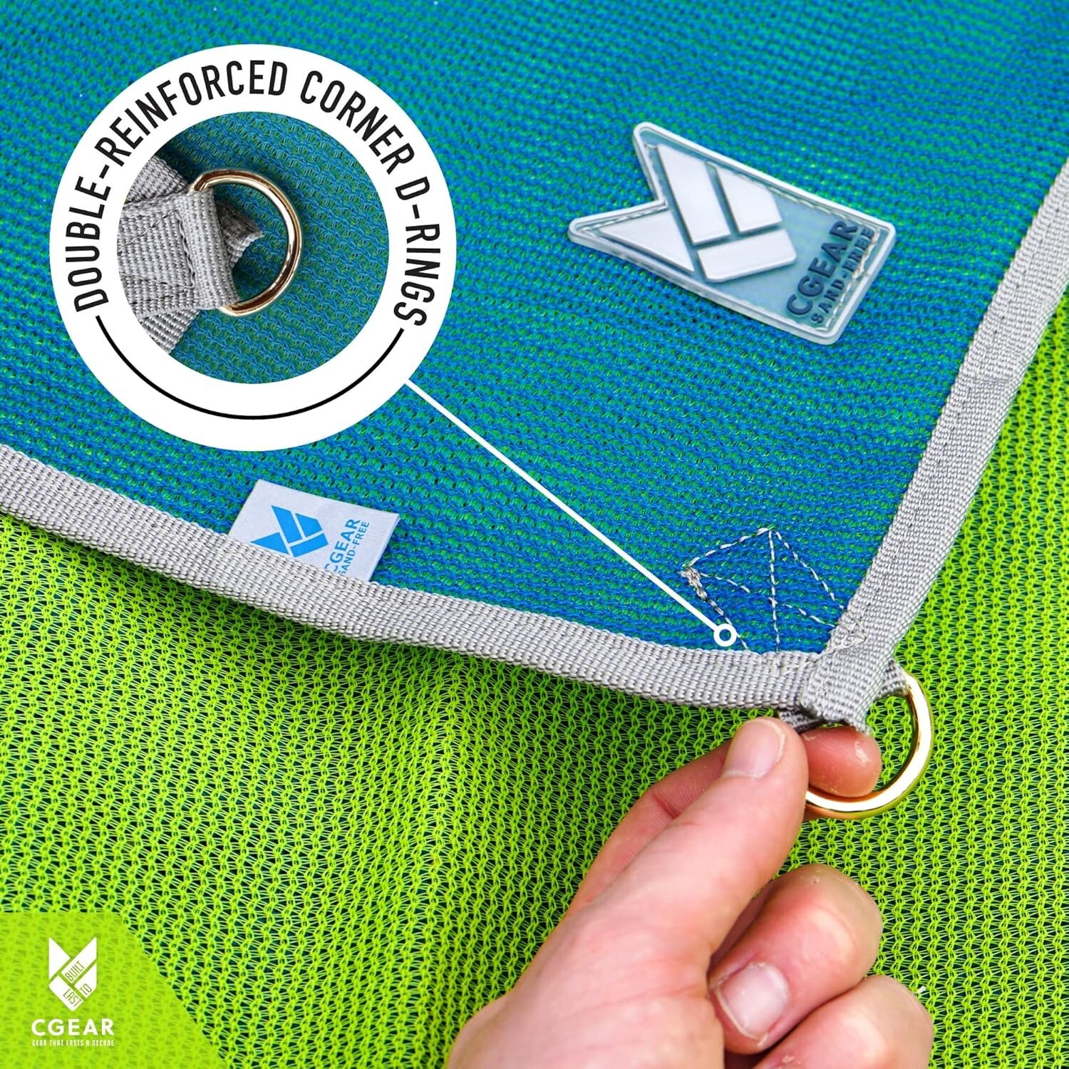 Reversible Sand-Free Outdoor Rug – Durable Water-Resistant Mat with Travel Bag
