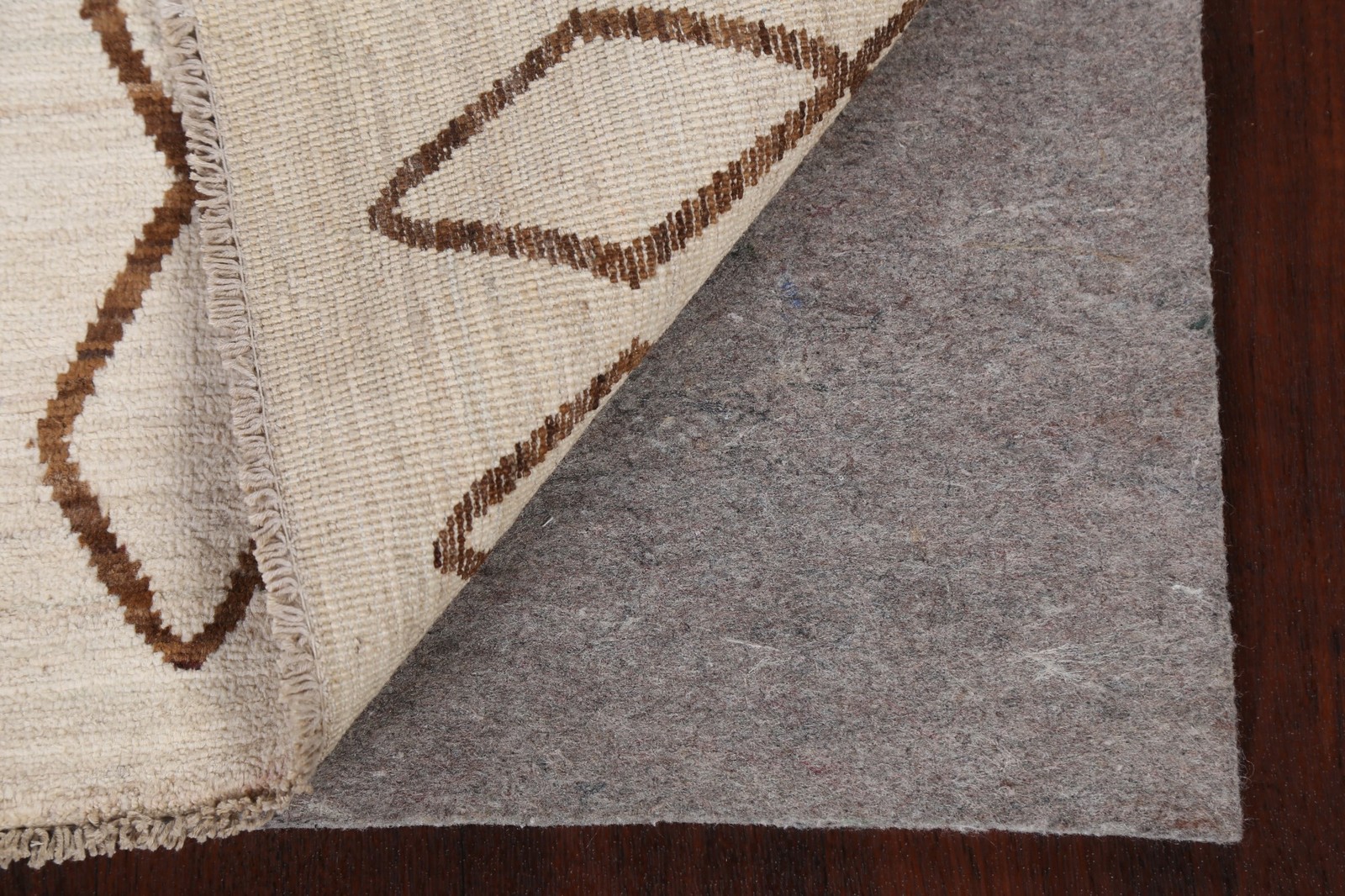 Trellis Moroccan Oriental Area Rug 5×7 Ivory & Brown Wool Hand-knotted Carpet