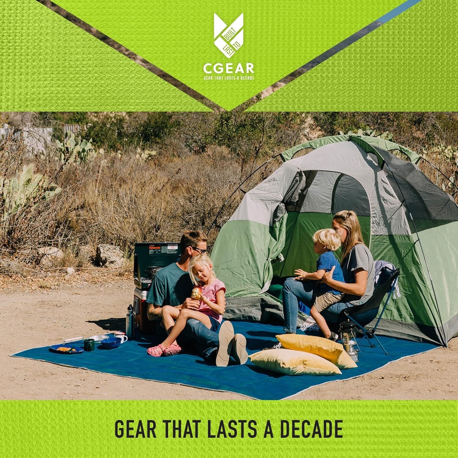 Reversible Sand-Free Outdoor Rug – Durable Water-Resistant Mat with Travel Bag