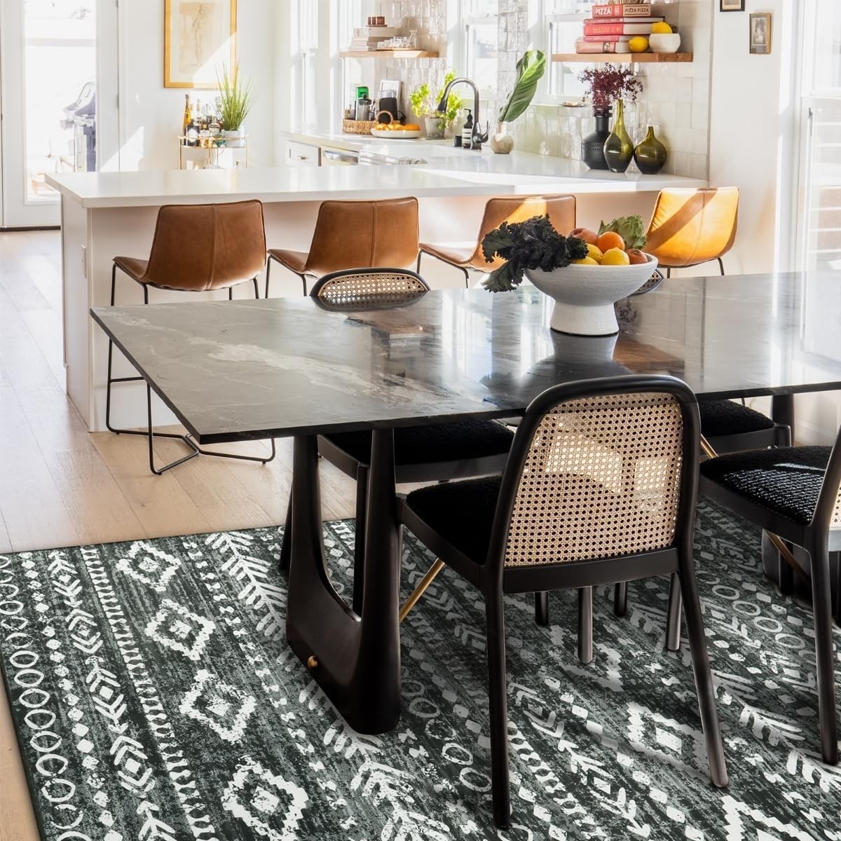 Lahome Machine Washable Non-Slip Rug 6×9 – Ultra-Thin Stain Resistant Boho Moroc