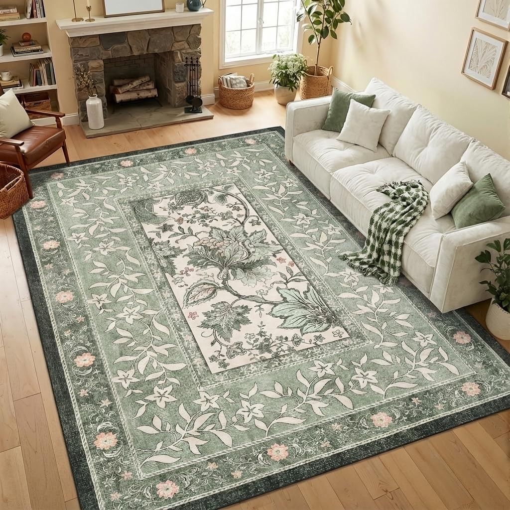 Provence 5×7 Area Rugs, 5′ x 7′ (Rectangular), Sage Grove