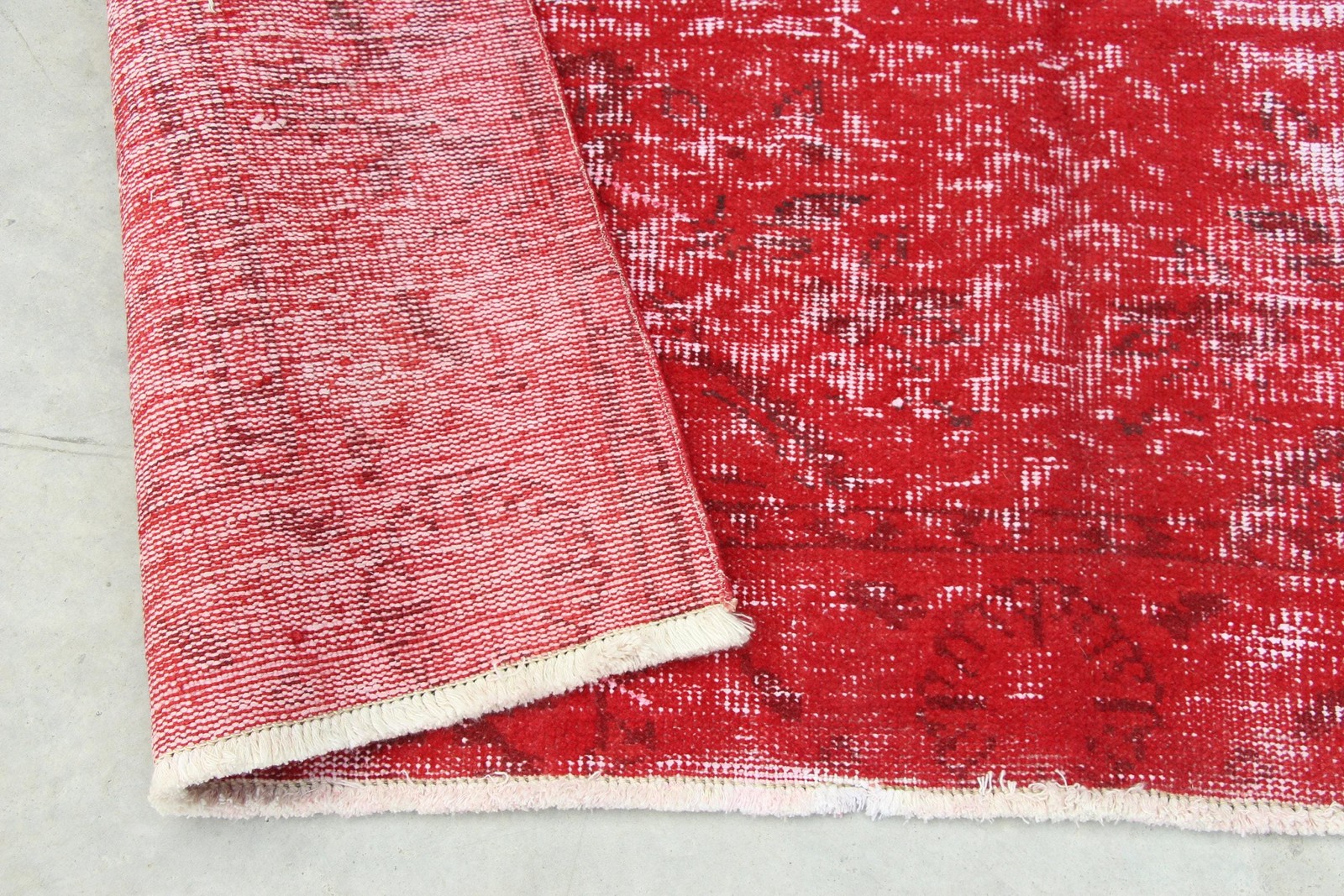 Vintage Large Rug 5,8×9,6 ft (177×294 cm), Turkish Red Floral Wool Rug