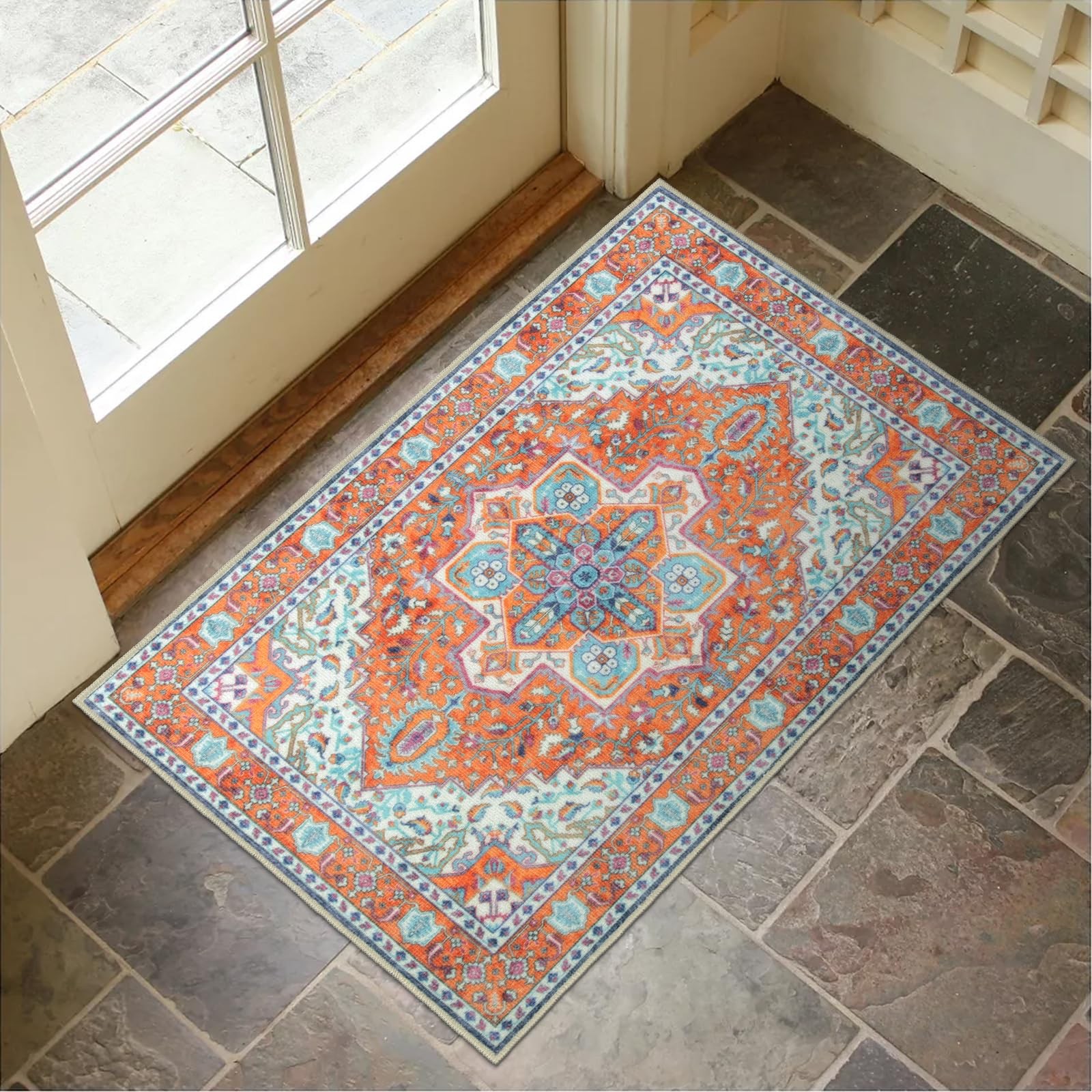 24×36 Inch Washable Indoor Doormat Retro Distressed Entrance Rug NonSlip