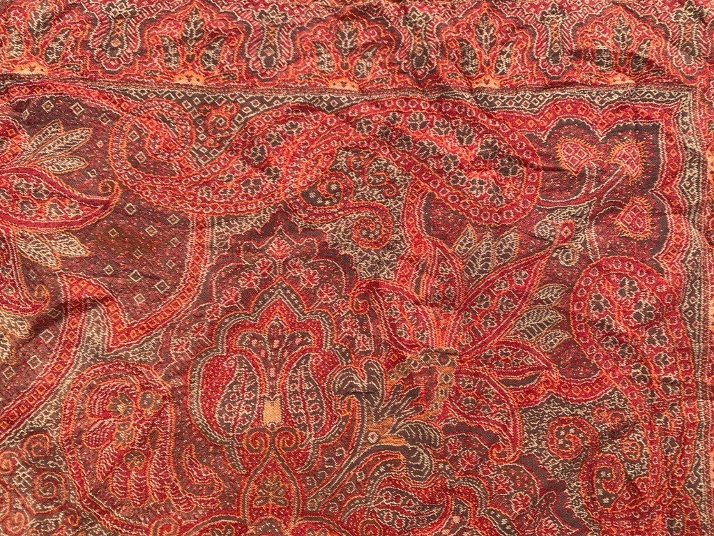 Vintage Paisley Shawl, 100 % Pure Woolen Scarf, Woolen shawl, Women Shawl 4×4 ft