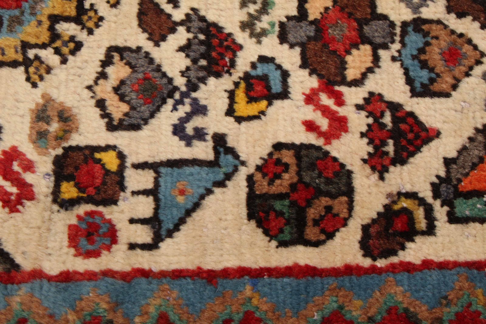 Vintage 3’1″ x 4’9″ Traditional Hand Knotted Vegetable Dye Wool Area Rug