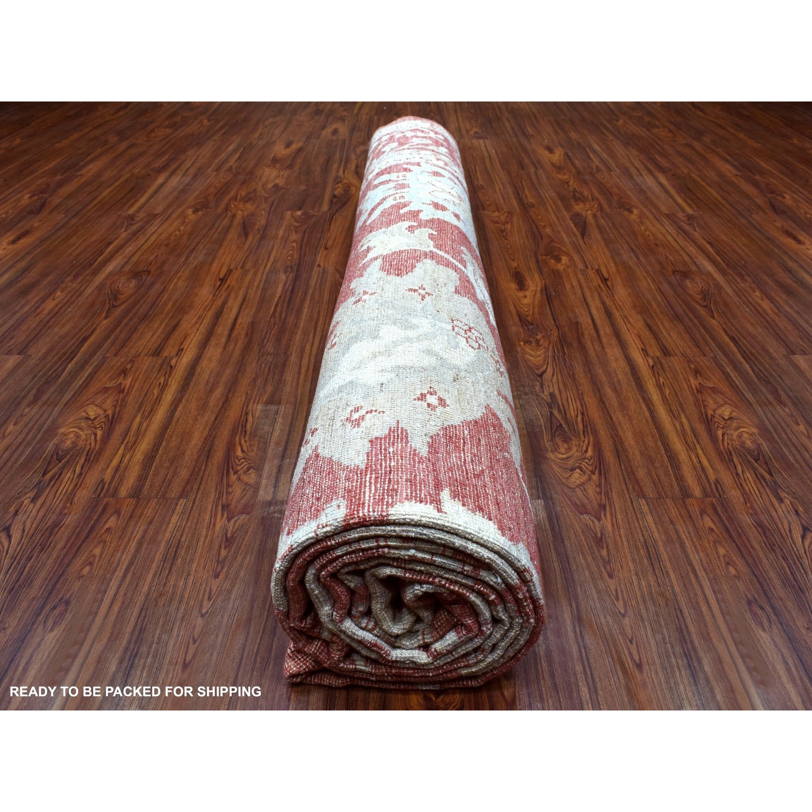 11’9″ x 14’9″ Angora Oushak Hand Knotted Brick Red Soft Wool Oversize Rug R68145