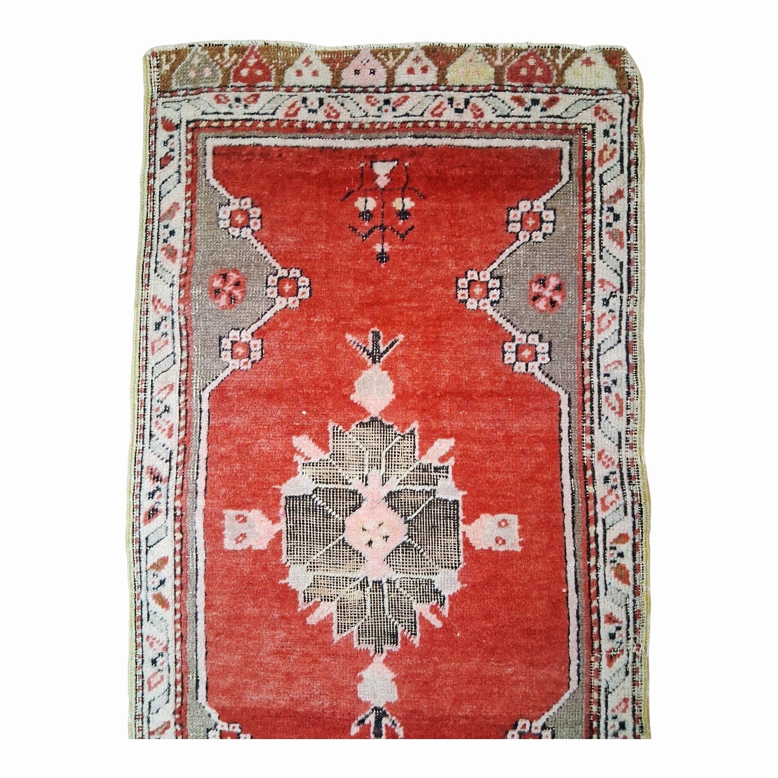 Auth Vintage Turkish Oushak Rug 34″ x 18″
