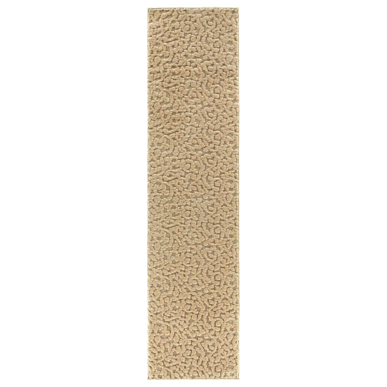 Garland Rug Ivy 2×12 ft Beige Tan Floral Solid Area Rug – Durable