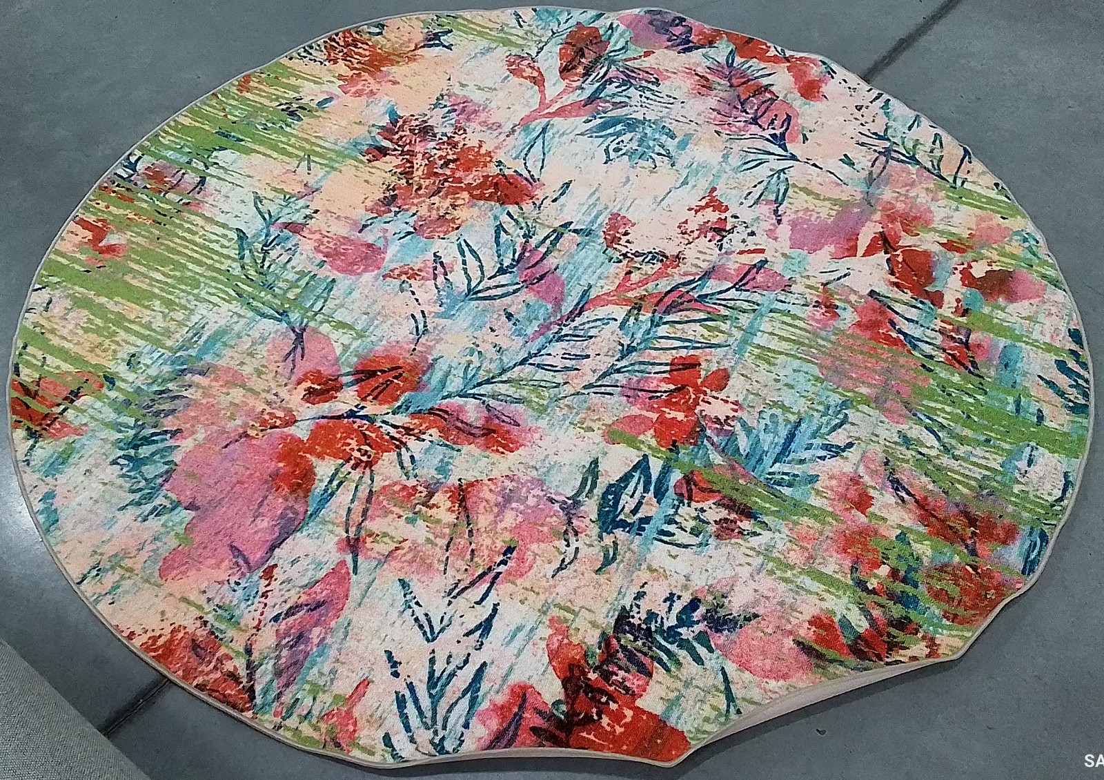 BLUE / BLUSH PINK 6′-7″ x 6′-7″ Flaw in Rug, Reduced Price 1172786028 PTB159M-7R