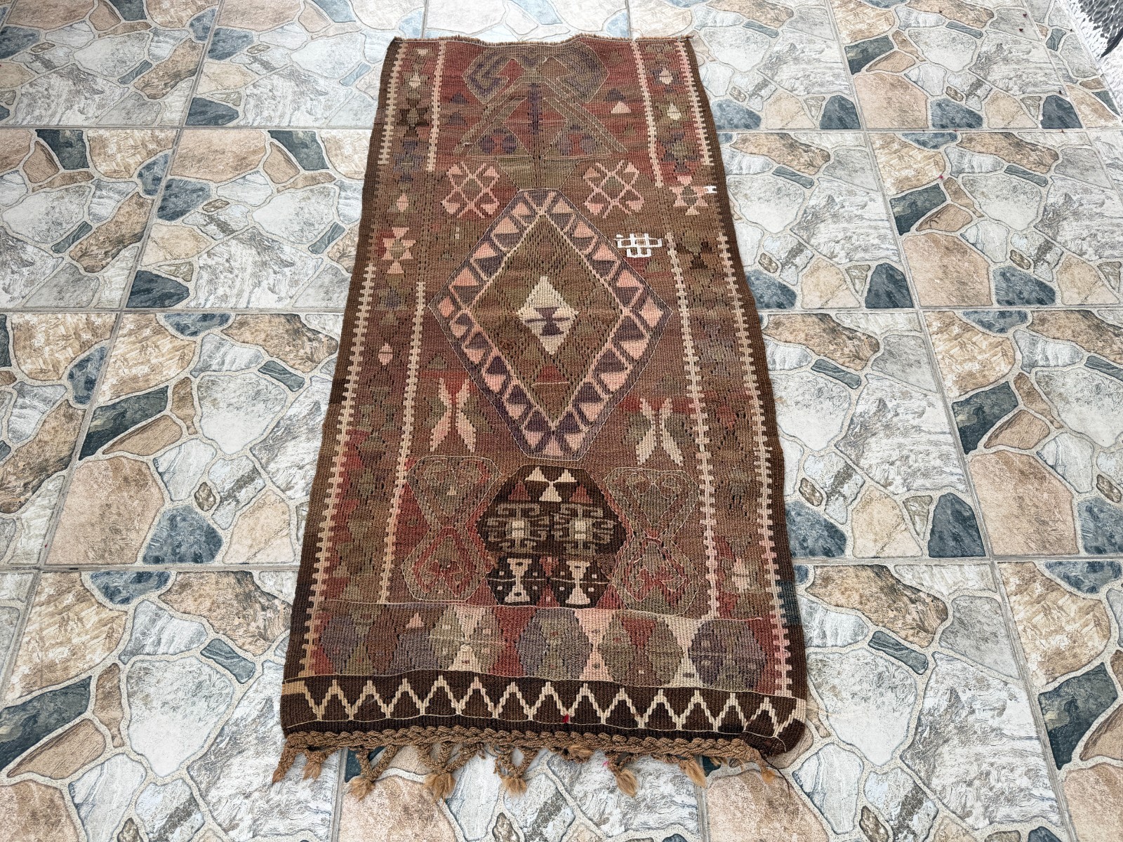 Kars Kurdish Kilim Rug Vintage Handmade Turkish Wool Flatweave Runner