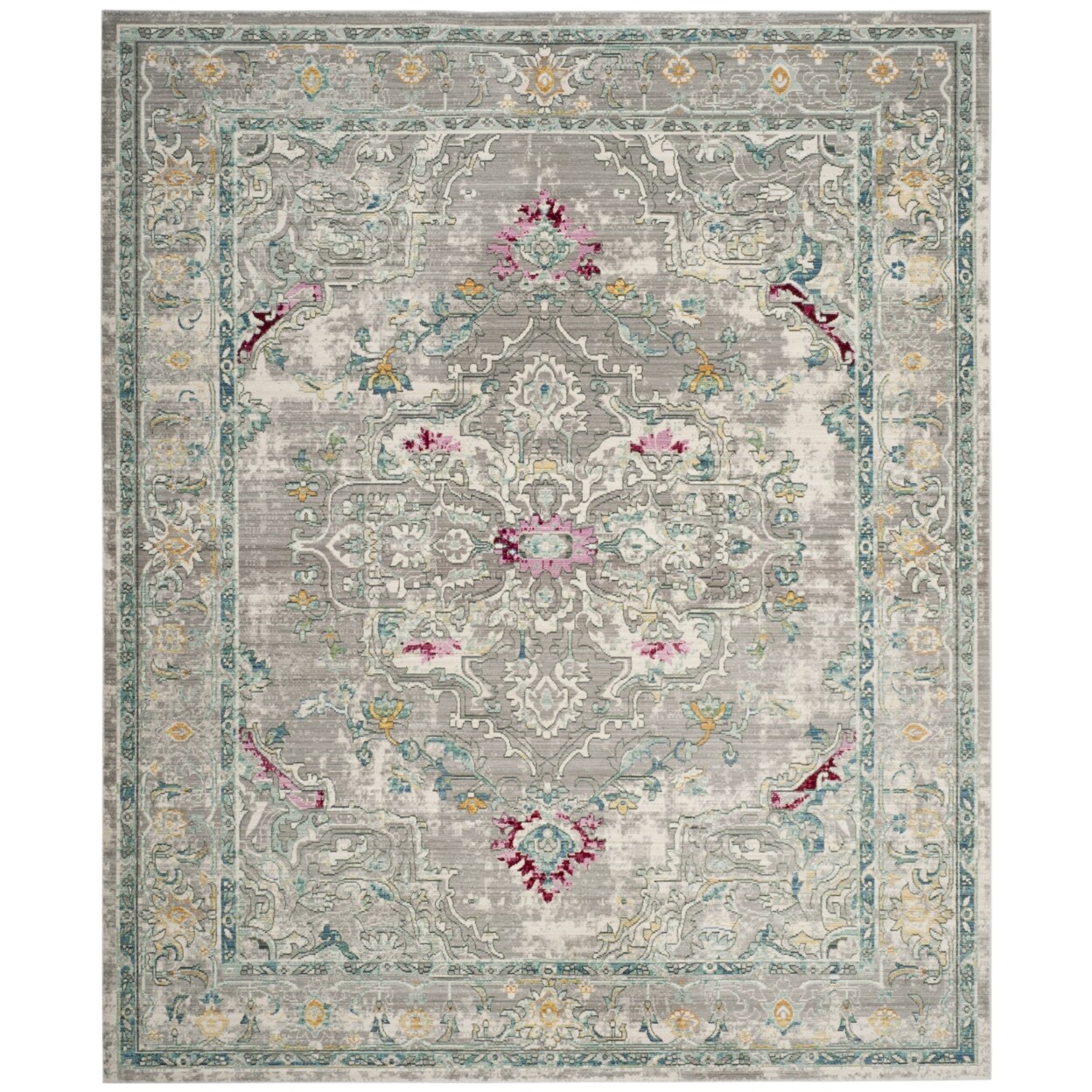 SAFAVIEH Mystique Collection MYS922R Grey / Multi Rug