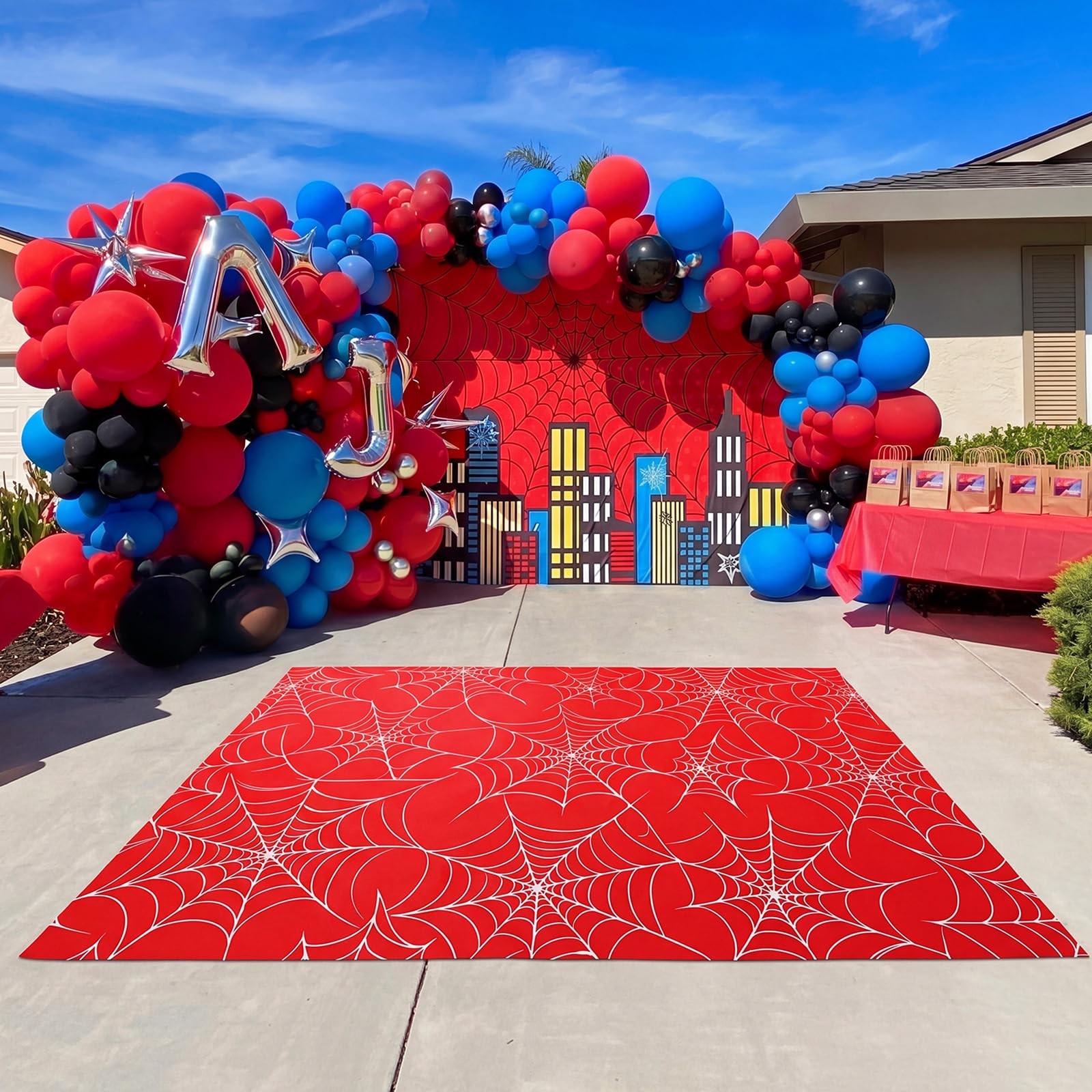 Klyyo Clyro 5 x 6.5 ft Spider Web Area Rug Spider Birthday Party Decorations …