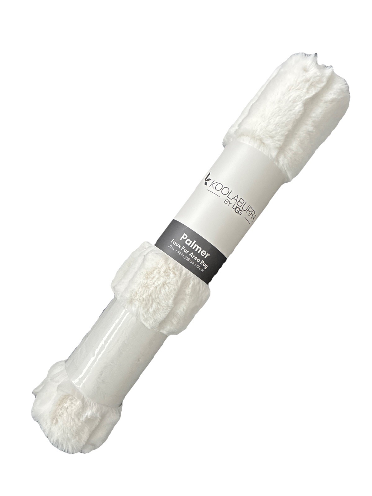 New UGG Koolaburra Palmer Ultra Soft Faux Fur Area Rug Ivory White (27 x 44″)