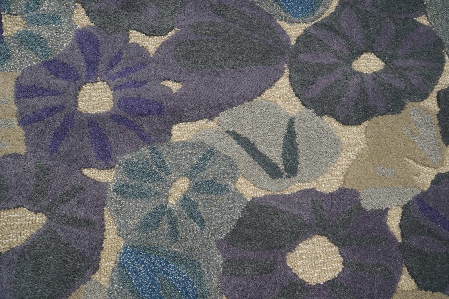 7’8″x10′ Beige Hand Tufted Modern Wool & Bamboo Silk Area Rug