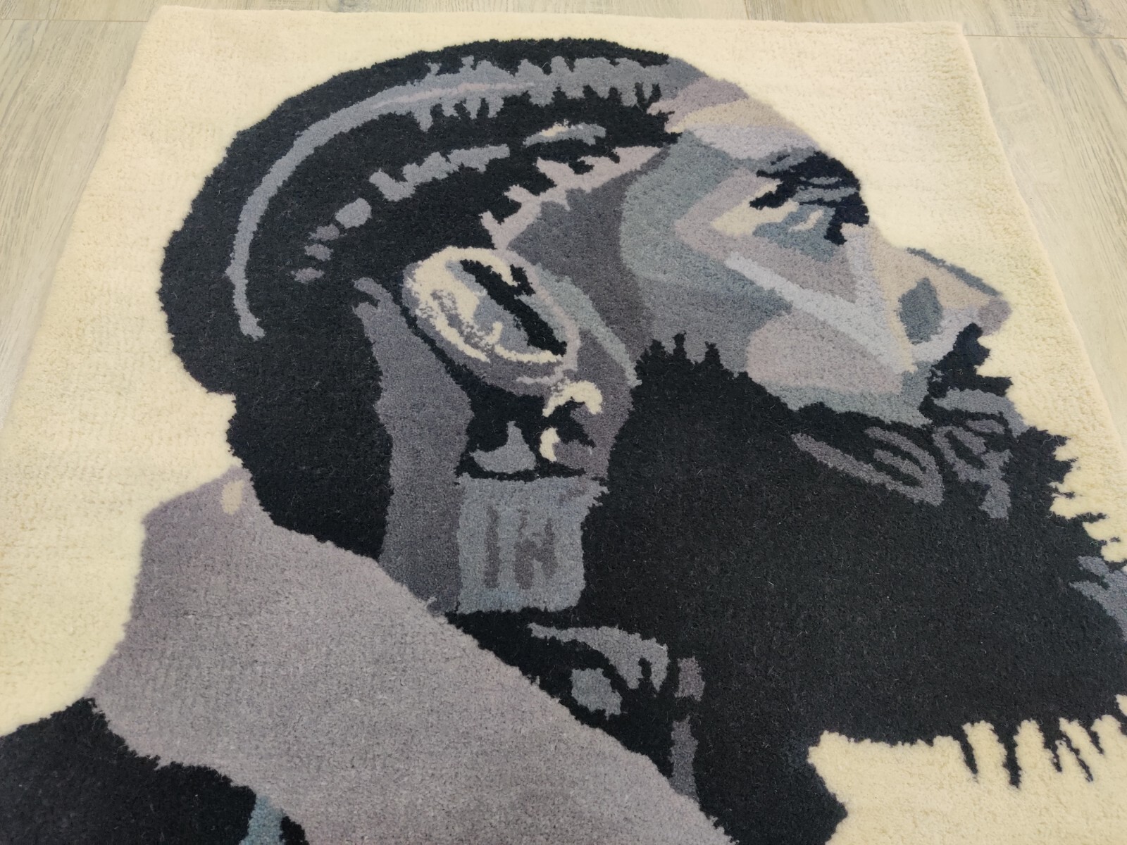 Hand Tufted Rug for Kids Teens 100% Wool Handmade Nipsey Hussel Art 2 x 3 ft