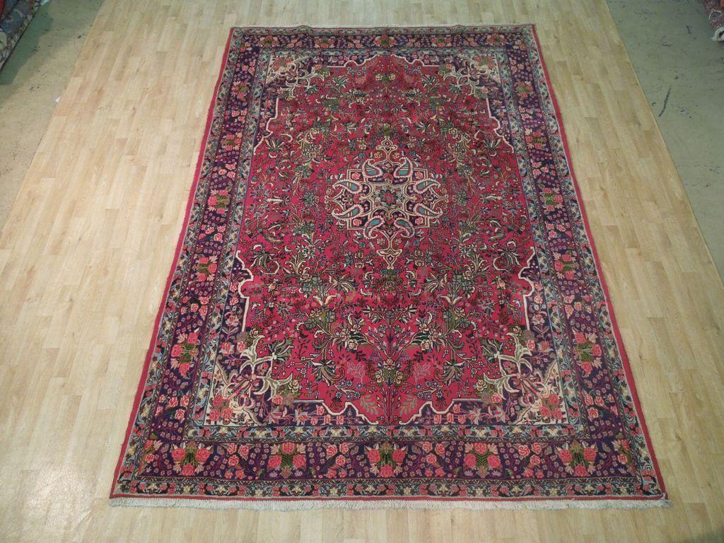 7×10′ Fine Perrsian Tehrran Floral Bijaar Rug 72767