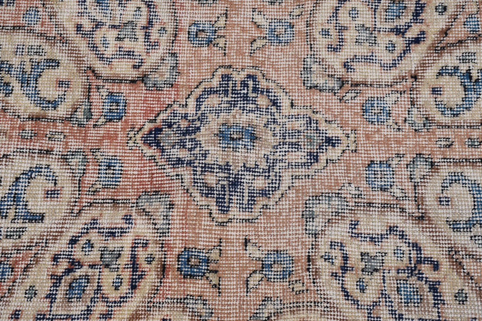 7,2×10,8 ft Vintage Oversize Rug, Turkish Blue Plants & trees Rug