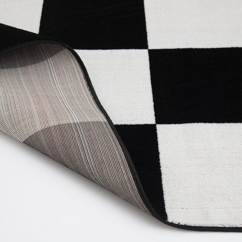 5×7″ Checkered Indoor Area Rug Stain Resistant Machine Woven Polypropylene New