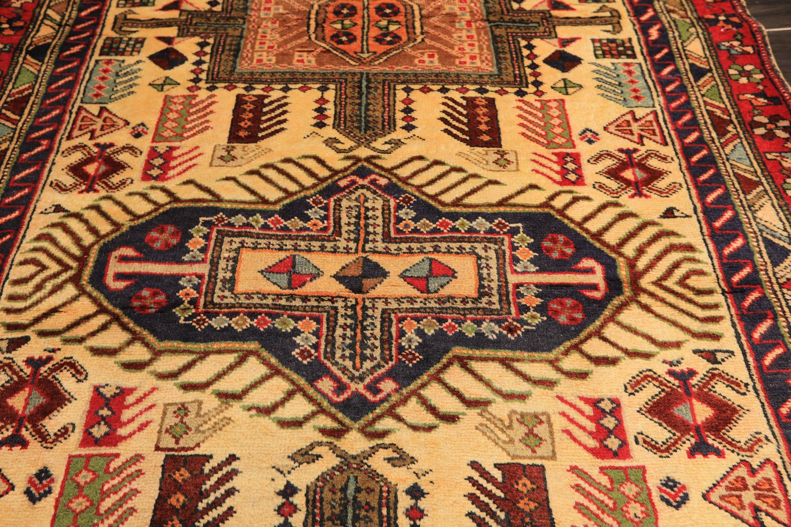4×10’4” Runner Hand Knotted Wool Kurdishh Hamadaan Vintage Vegetable dyes Rug