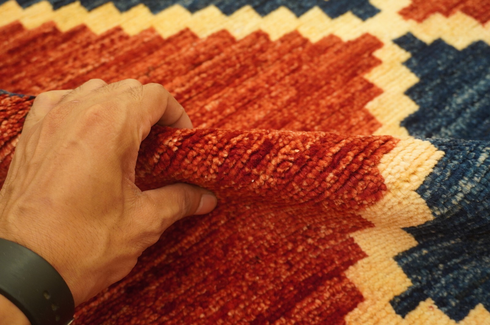5 x 10 ft Red Tribal Gabbeh Afghan Hand-Knotted Rug