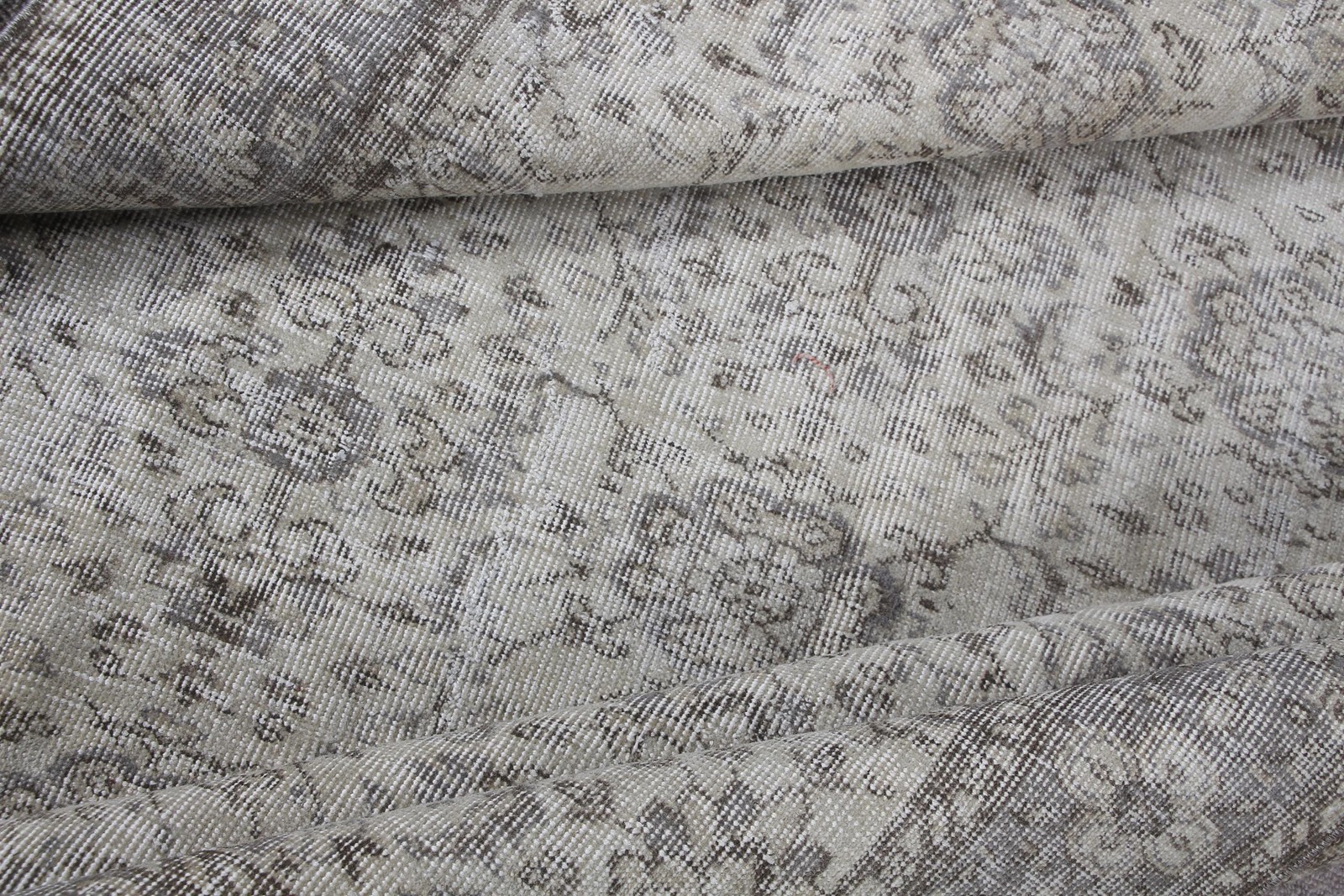Vintage Large Rug 5,4×8,9 ft (164×271 cm), Gray Check Turkish Rug