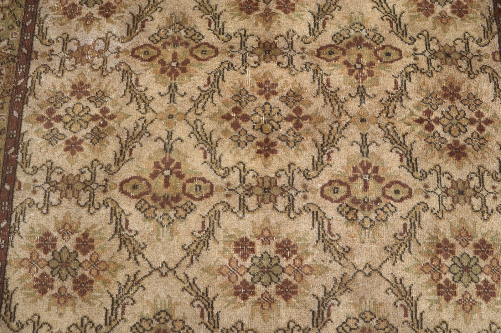 5’6×7’8 ft Oushak Rug, Afghan Handmade Beige Green Rug for Bedroom, Kitchen Rug