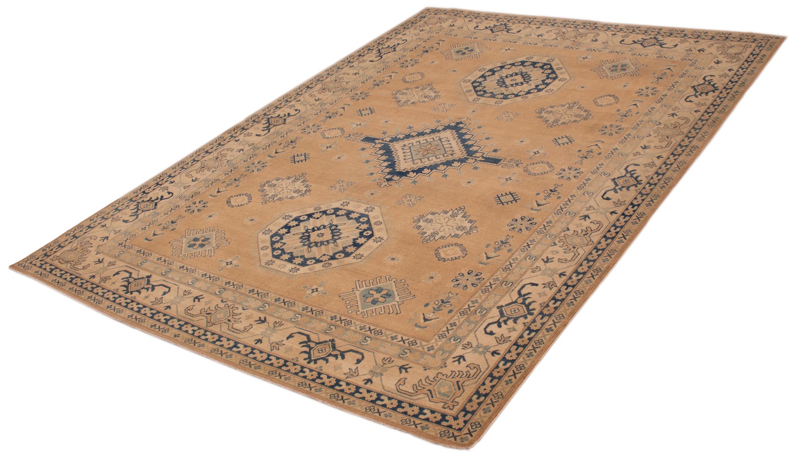 Traditional Hand-Knotted Geometric Area Rug 8’10” x 12’1″ Oriental Wool Carpet