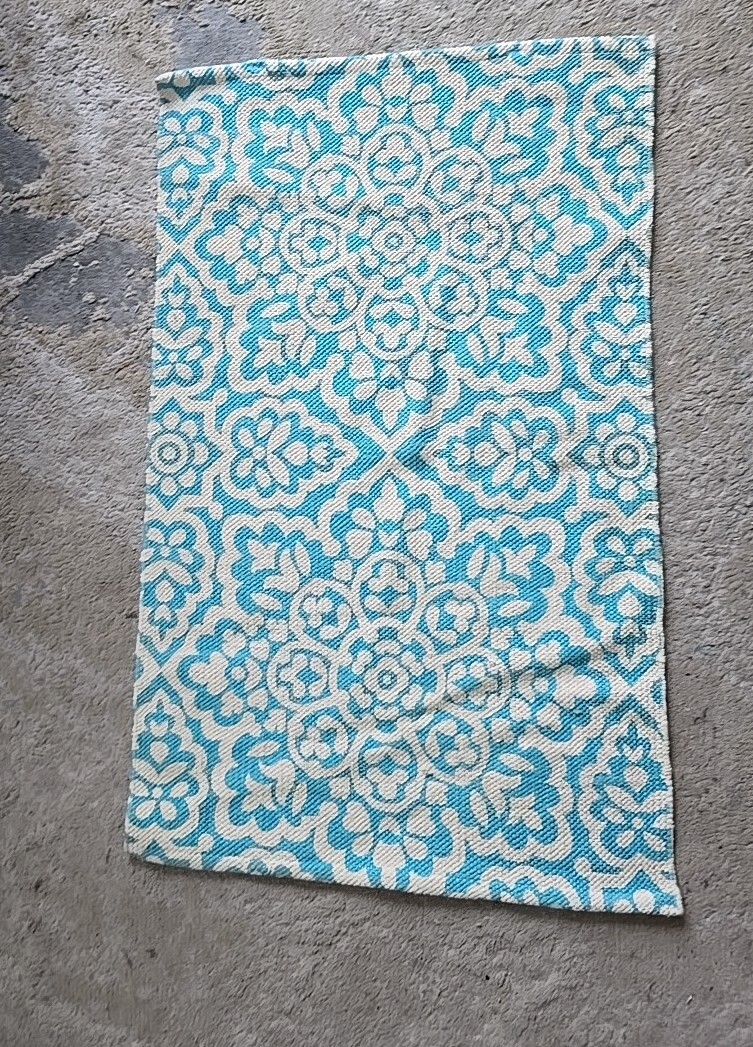 Devgiri Capri Medallion Cotton Throw Rug 20″ x 34″ Blue Teal