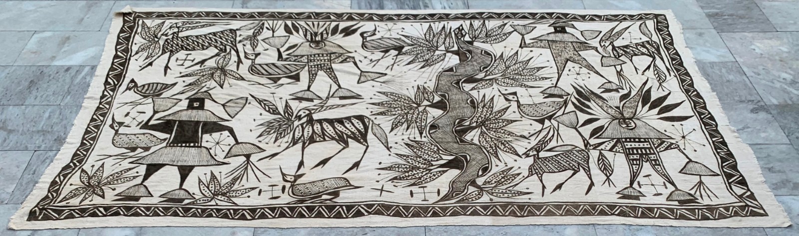 Mud Cloth Handmade Tapestry,Large Tapestry,Batik African Painting Tapesty,5×9 ft