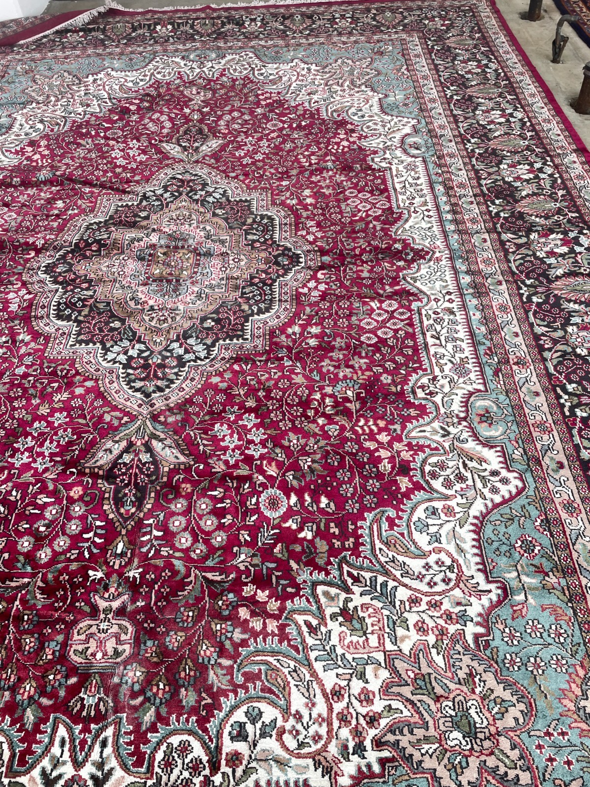 Fine Hand-Woven Silk and Wool Area Rug, 9.9′ x 14.4′