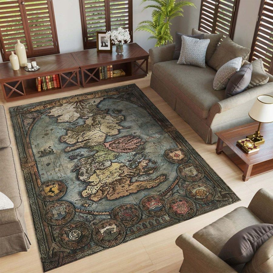 Game of Thrones Westeros Map Area Rug Carpet Fantasy Living Room Home Decor