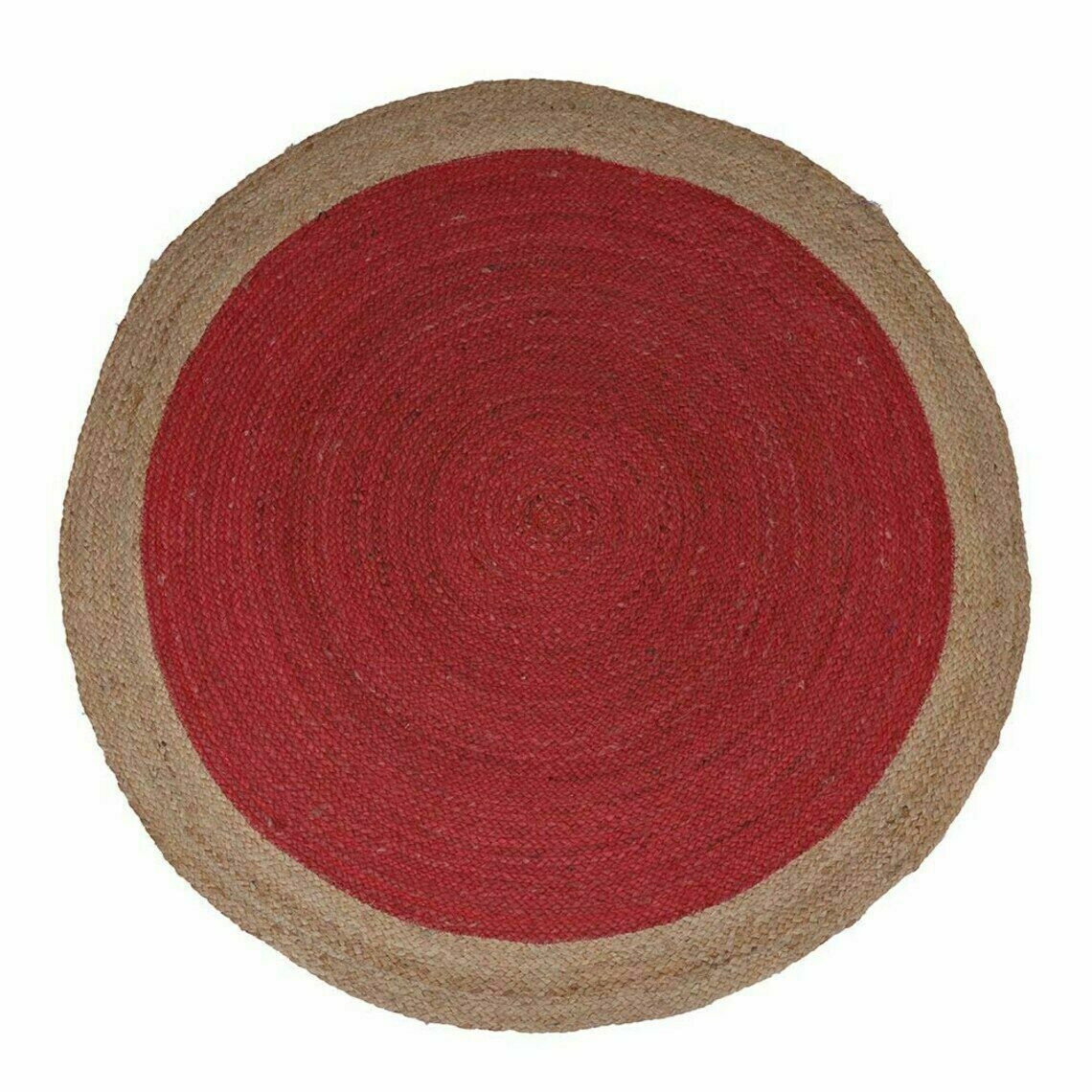 Jute Rugs for Living Room Natural Border Hand Braided Round Area Rug Rustic Rugs