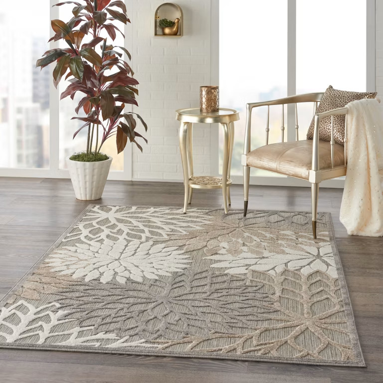 Nourison Aloha Natural 5’3″ x 7’5″ Indoor/Outdoor Area Rug ALH05 NATRL