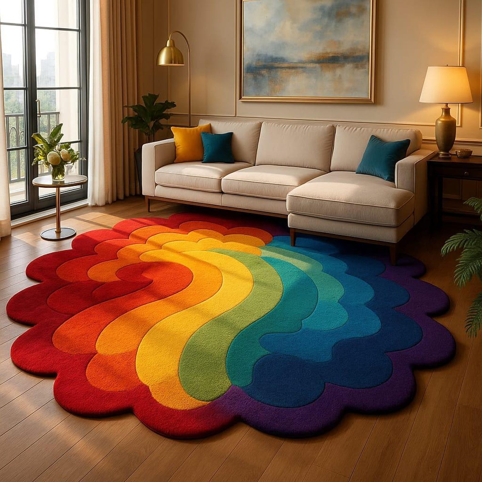 Designer Rug | Irregular Rug | Wool area Rugs | Living Room Rug | Tufted A13