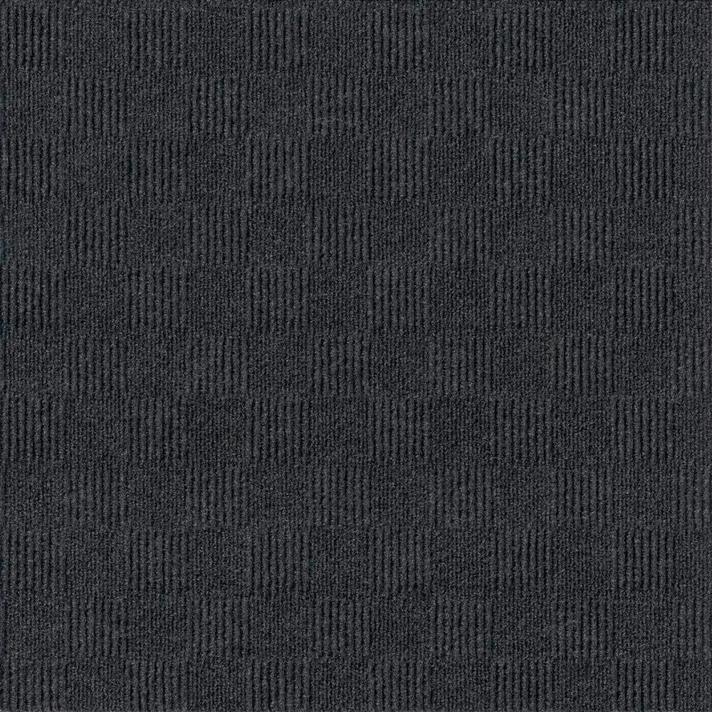 Foss Floors 24″x 24″ Carpet Tile Peel and Place Crochet Black (60sq.ft.) 15-Pcs