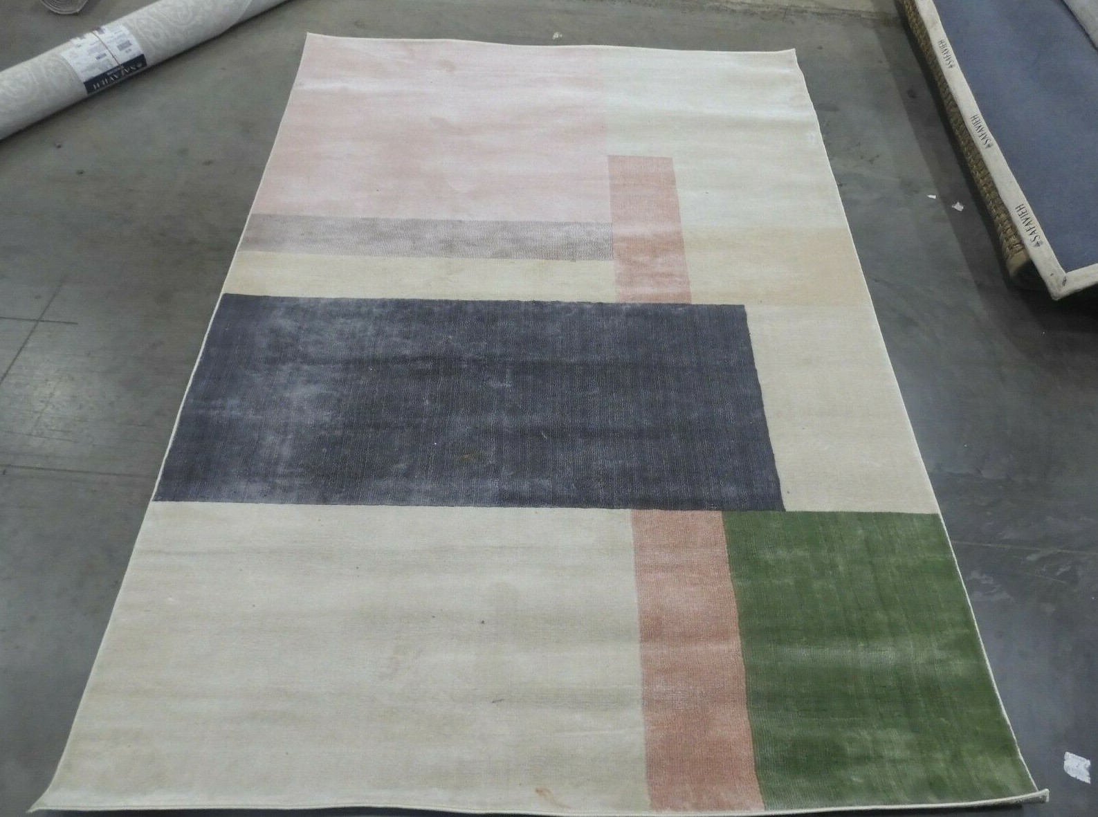 IVORY / CHARCOAL 5′-3″ X 7′-7″ Stained Rug, Reduced Price 1172611040 ORW300A-5