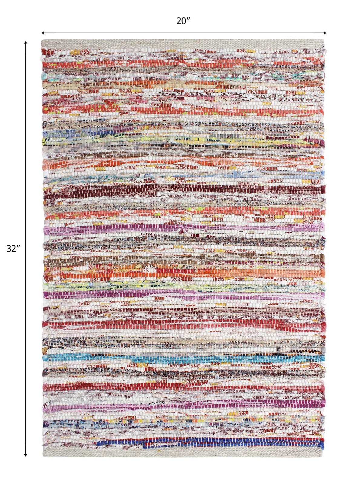 Cotton Chindi Rag Rug – 2 Pack – Boho Farmhouse Rustic Area Accent Throw Rug …