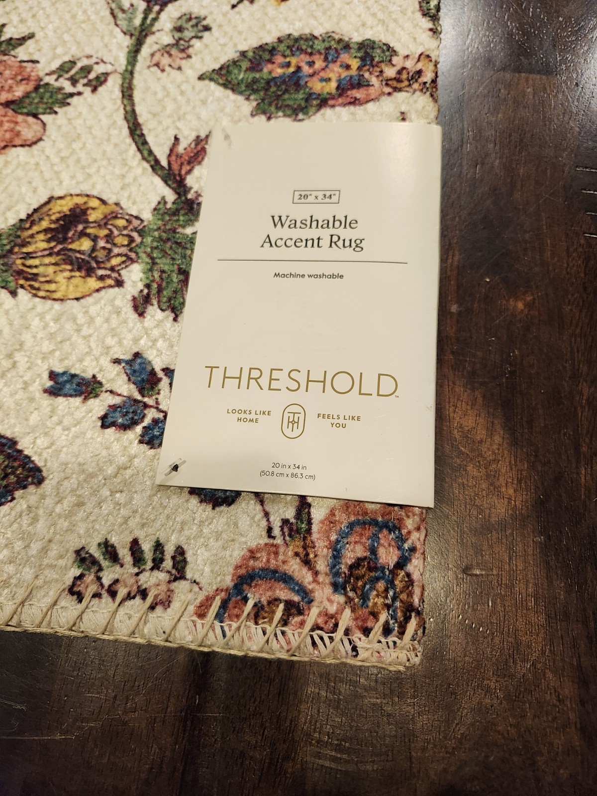 Threshold Accent Rug 20×34 Floral Multicolor Polyester Tufted Machine Washable