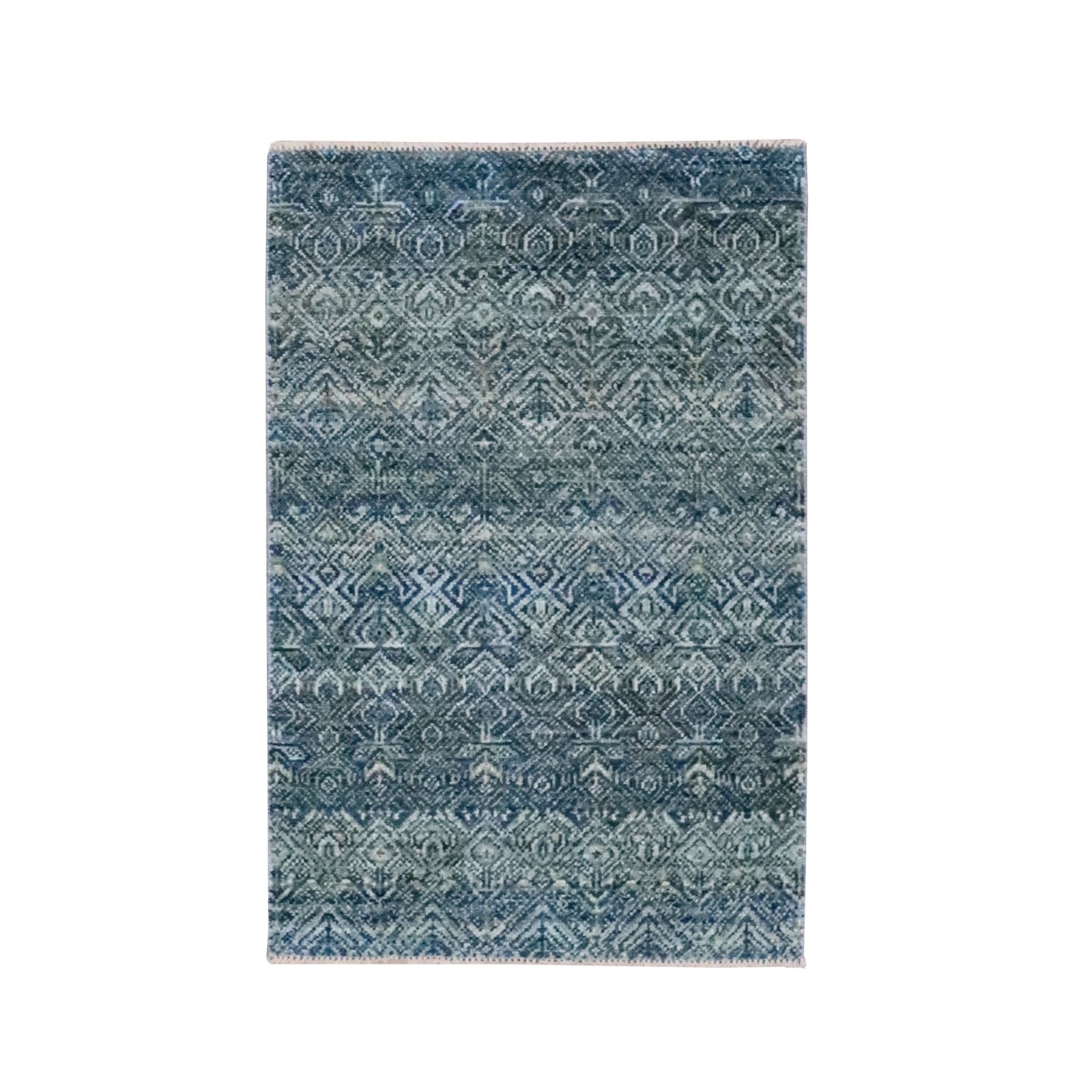 2’x3′ Blue Kohinoor Herat Pattern Soft Wool Hand Knotted Mat Oriental Rug 76886