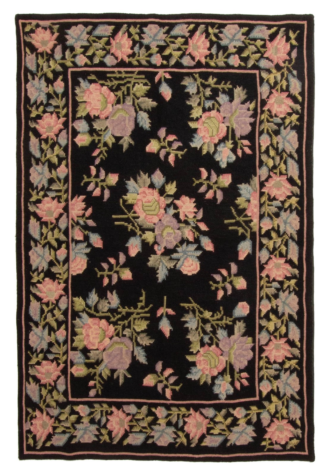 Vintage Hand Woven Area Rug 3’9″ x 5’8″ Traditional Wool Oriental Carpet