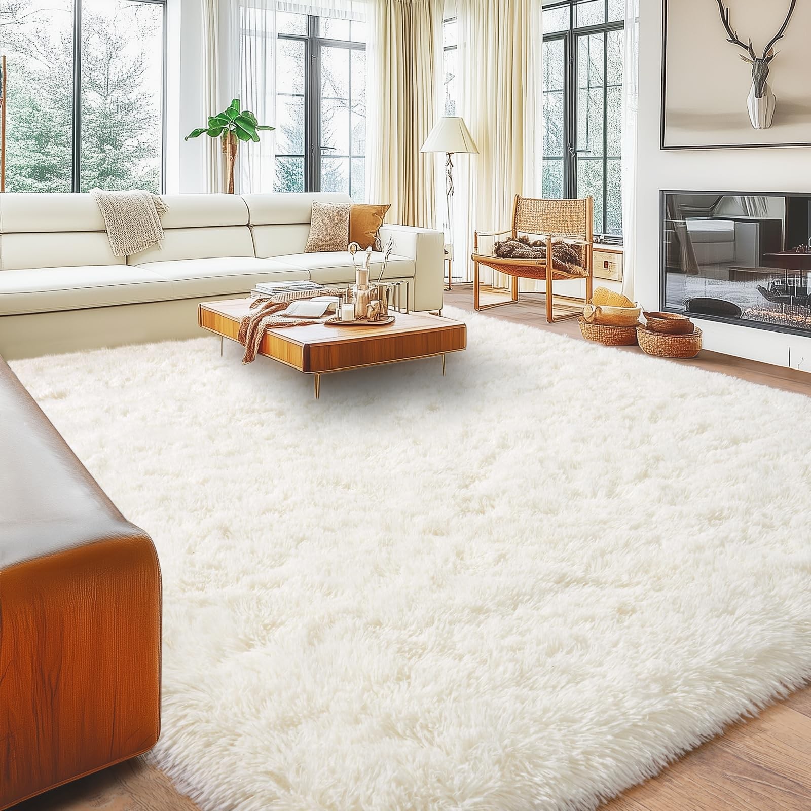 Fluffy Shag Rug 5×7 for Bedroom, Ultra Soft Plush Area Rugs for Living Room, …