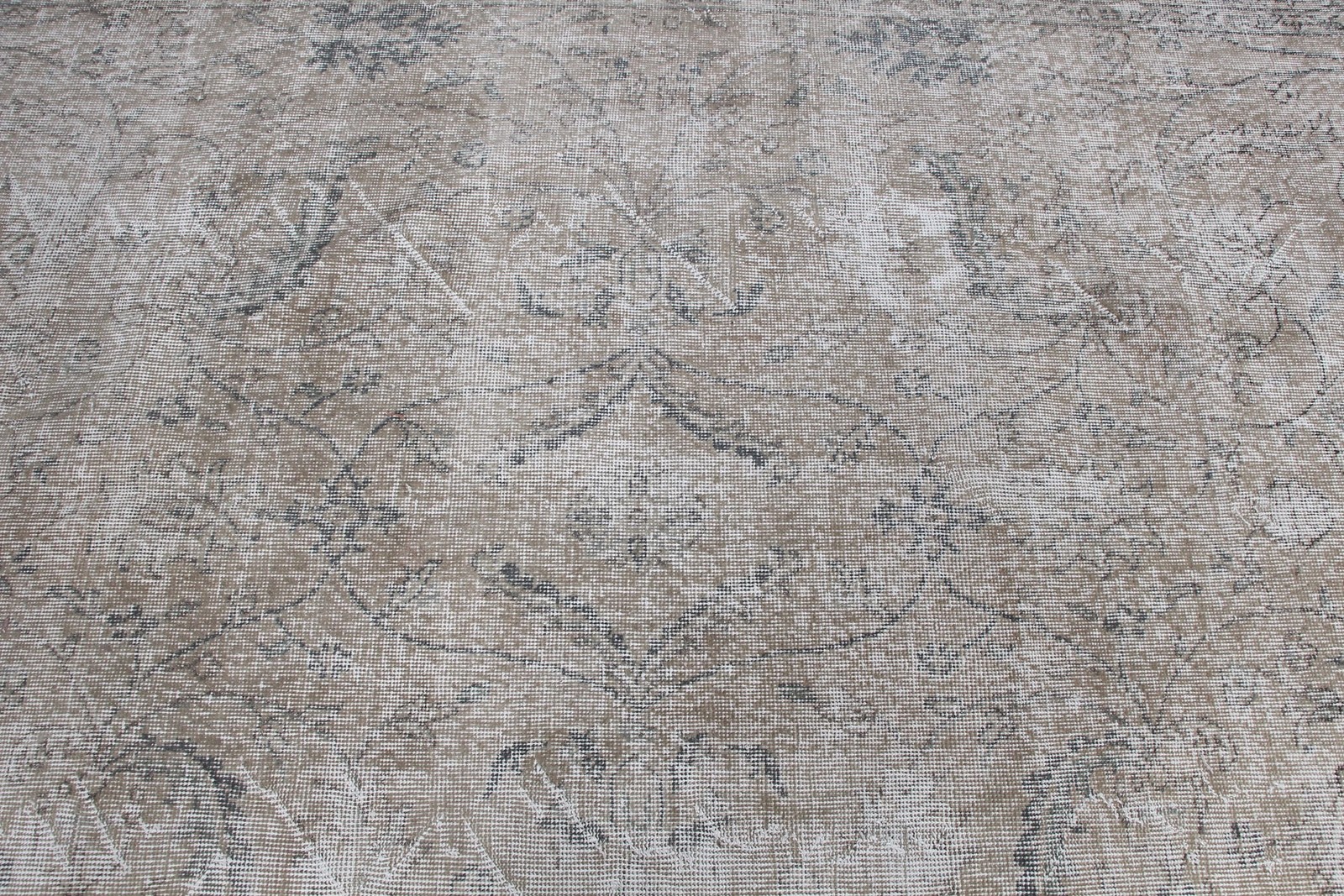 6,5×8,6 ft Rug, Vintage Turkish Large Rug, Gray Wool Rug