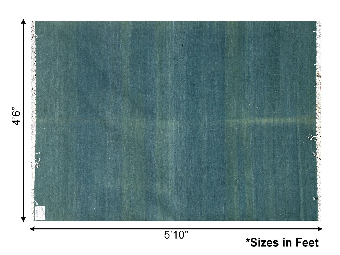 Handwoven Gray Wool Area Rug 3×5.10 Reversible Flatweave Kilim Carpet