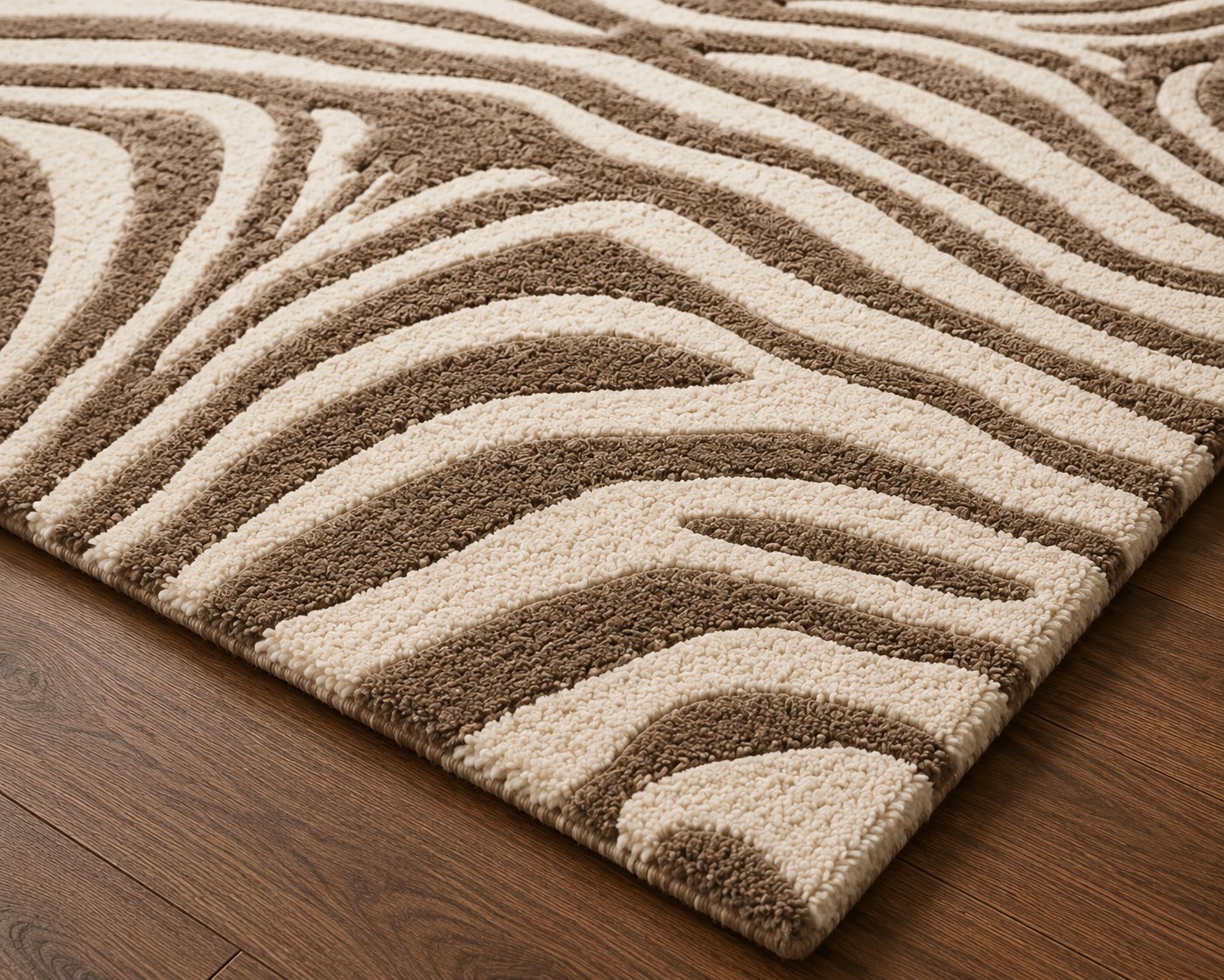 Zebra Hand Tufted Wool Rug 4×6 Animal Print Area Rug Modern Living Room Decor