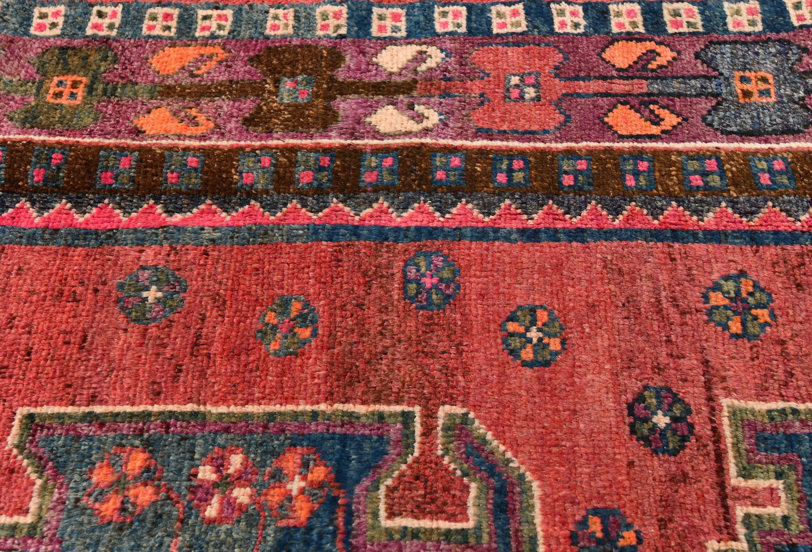 Muted Rose Red Vintage Tribal Oriental Rug Farmhouse Boho Design Carpet 4X7 ft