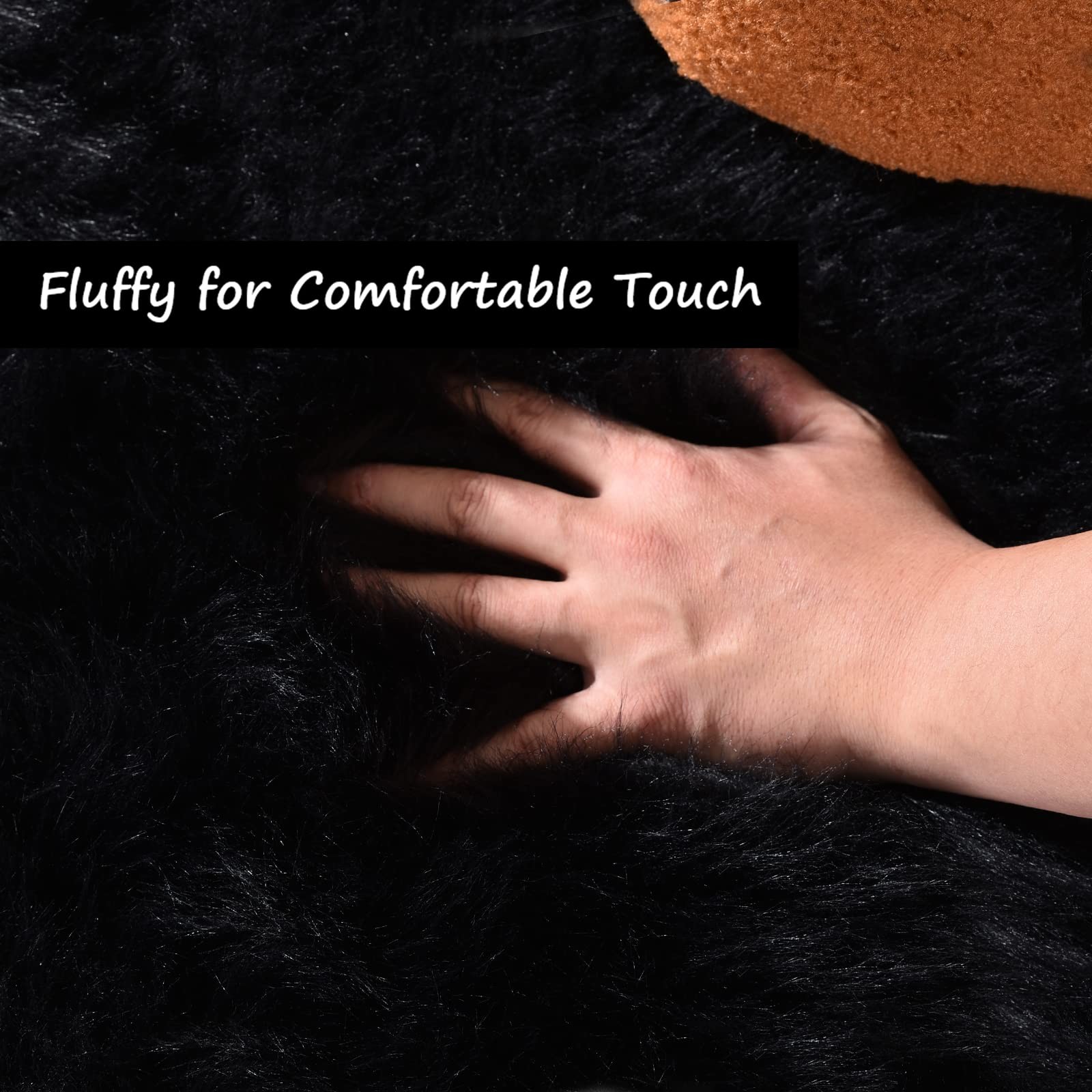 Goolela Black Round Rug 4ft Circle Fluffy Fuzzy Furry Rug for Bedroom Living …